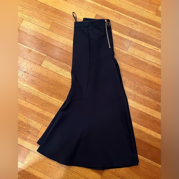 Top Shop Navy Palazzo pants with rose gold looped zipper front - size US10 - Picture 8 of 8